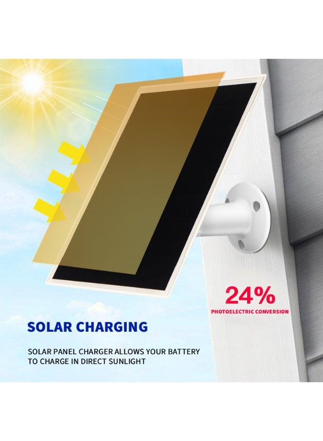 Solar Panel Charger for Ring Camera, Camcorder Solar Charger Compatible with Ring Stick Up Cam Battery, Stick Up Cam Pro Battery, Spotlight Cam Plus Battery, Spotlight Cam Pro Battery, 6W, 2 Pack - Image 2