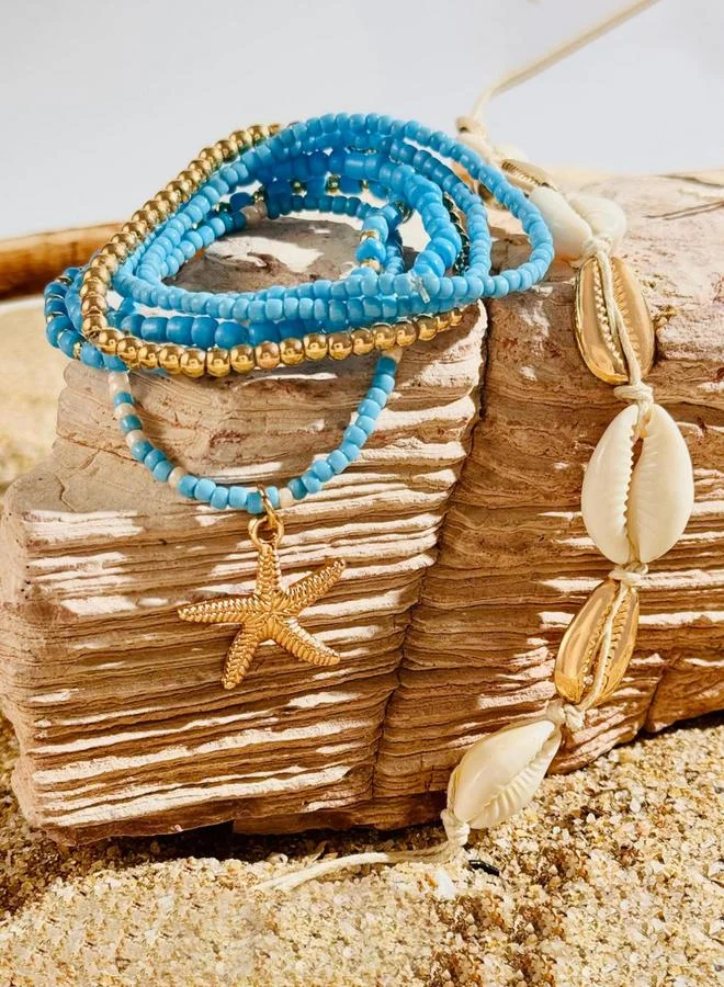 تايك تو أساور نجمة البحر بوهيمية قابلة للتكديس