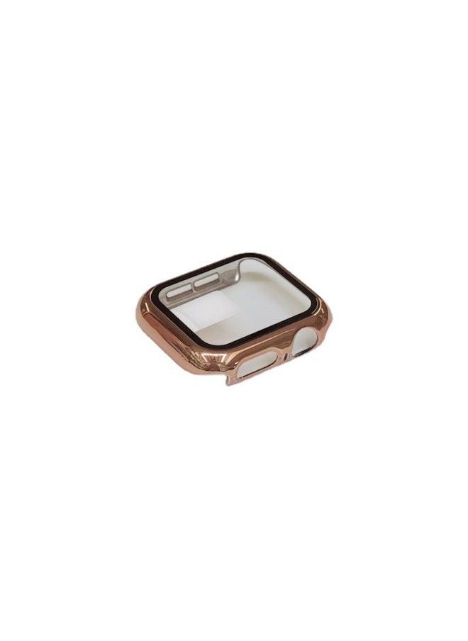 Suitable For Apple Watch Electroplated 360 Case + Tempered Film All-inclusive Protective Case Film Integrated Iwatch Watch Case-Color:Plating 9. Seven Color-Exterior Dimension:40 Mm (without Packaging)