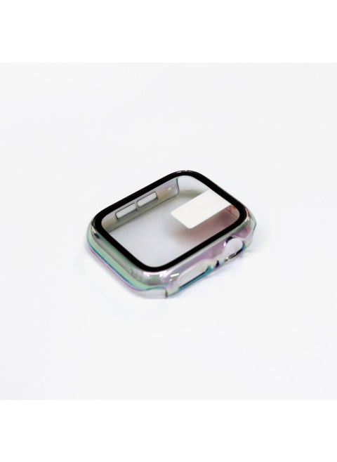 Suitable For Apple Watch Electroplated 360 Case + Tempered Film All-inclusive Protective Case Film Integrated Iwatch Watch Case-Color:Plating 9. Seven Color-Exterior Dimension:40 Mm (without Packaging)