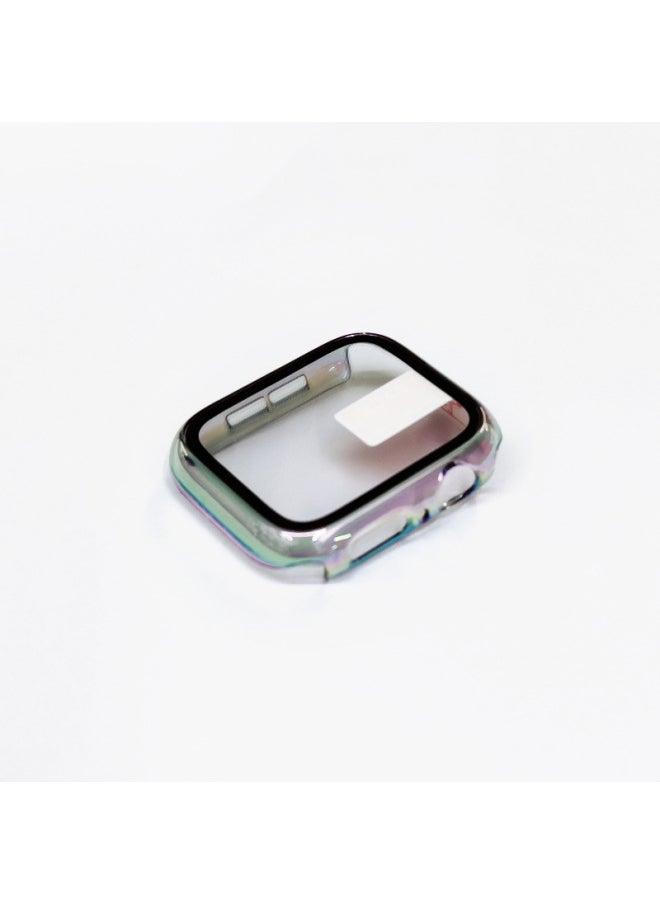 Suitable For Apple Watch Electroplated 360 Case + Tempered Film All-inclusive Protective Case Film Integrated Iwatch Watch Case-Color:Plating 9. Seven Color-Exterior Dimension:40 Mm (without Packaging)