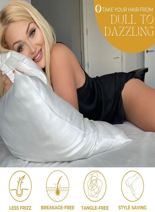 PROMEED 23 Momme Kids Silk Pillowcase 2 Pack with Free Laundry Bag, Natural Grade 6A+ Mulberry Silk Travel Toddler Pillow Case Set of 2, Zipper (Toddler/Travel 13"x18", Light Grey) - Image 3