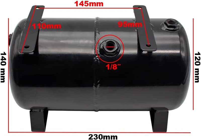 Bahels 3.5L Air Storage Tank, 4 Holes Air Tank AS18B AS186 Model Air Pump Compressor Spraying Air Compressor Tank (Set G) (Size : Set F) - Image 2