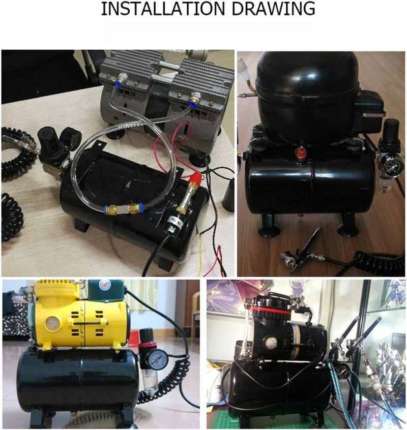 Bahels 3.5L Air Storage Tank, 4 Holes Air Tank AS18B AS186 Model Air Pump Compressor Spraying Air Compressor Tank (Set G) (Size : Set F) - Image 4
