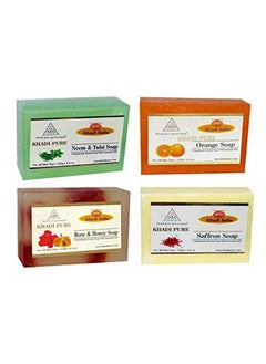 Khadi Pure Neem Tulsi Orange Rose Honey & Saffron Soap 125 G (Pack Of 4)  - Image 2