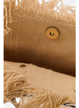 Urban Expressions Women Textured Tote Bag 39 H x 49 L x 6,5 W cm, Ivory Combo  - Image 3