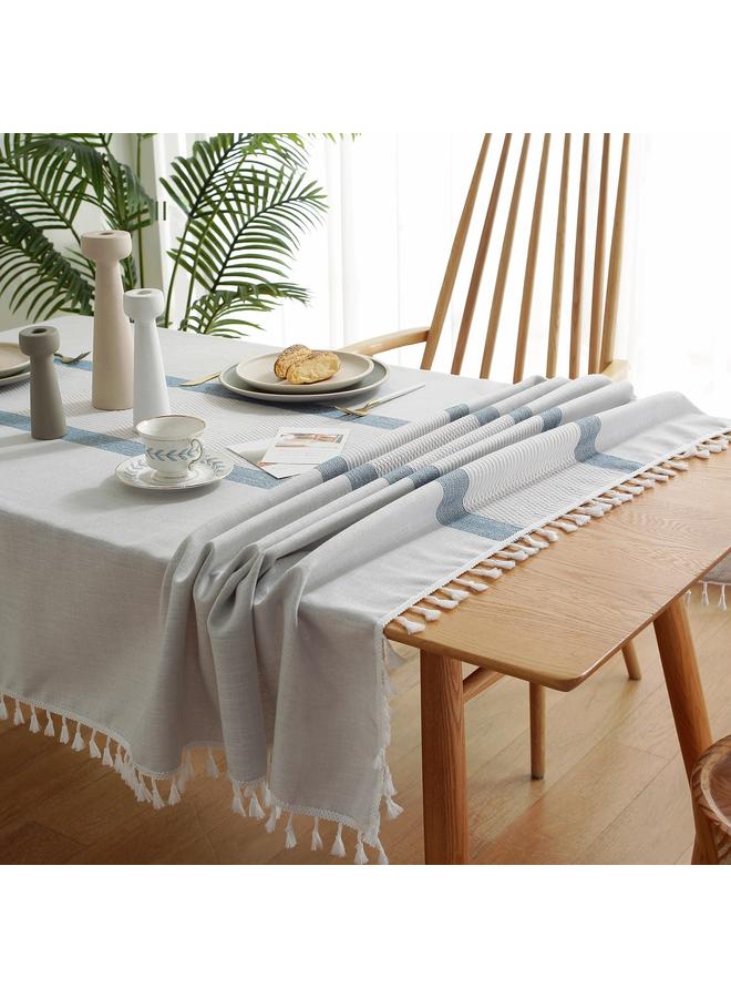 Bluejw European-style Tablecloth Waterproof And Oil-proof High-level Dust-proof And Washing-free Coffee Table Polyester Tablecloth Small Fresh Cotton And Linen Tablecloth - Image 5