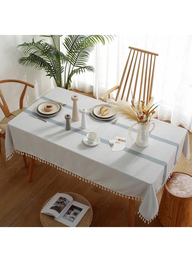 Bluejw European-style Tablecloth Waterproof And Oil-proof High-level Dust-proof And Washing-free Coffee Table Polyester Tablecloth Small Fresh Cotton And Linen Tablecloth - Image 2