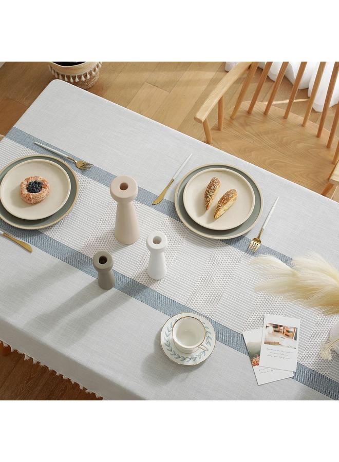 Bluejw European-style Tablecloth Waterproof And Oil-proof High-level Dust-proof And Washing-free Coffee Table Polyester Tablecloth Small Fresh Cotton And Linen Tablecloth - Image 4