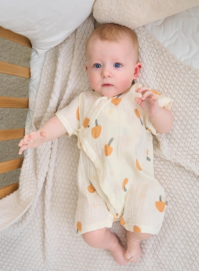 BINIDUCKLING Baby Kimono Robes Cotton Muslin Outfit 3-6 Months Orange Mushroom - Image 4