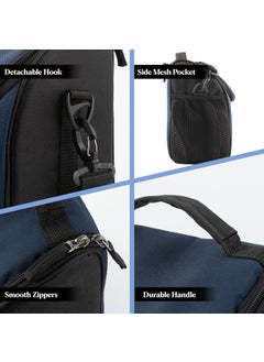 Shopoflux SHOPOFLUX Lunch Bag for Men and Women, Insulated Tiffin Bags for Office, College, School with Crossbody Belt (Blue)  - Image 4