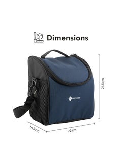 Shopoflux SHOPOFLUX Lunch Bag for Men and Women, Insulated Tiffin Bags for Office, College, School with Crossbody Belt (Blue)  - Image 3