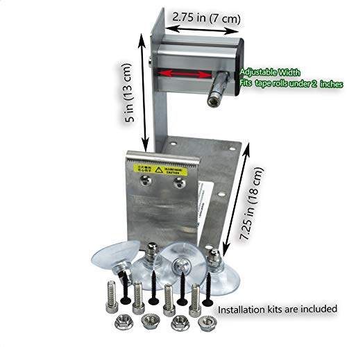 LDS Industry 2 inches Desktop Table Top/Wall Mounted Tape and Label Dispenser, Large Desktop Tape Dispenser for 2'' Tape, Stainless Steel Frame with Sucktion Cup Sucker TTD-02 - Image 2