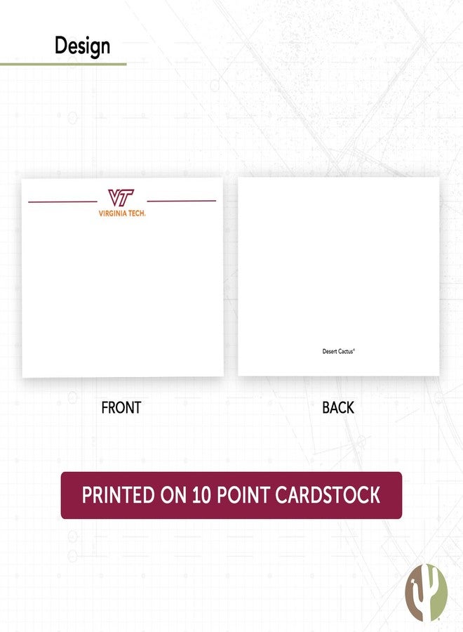 Desert Cactus Virginia Tech 10 Pack Notecards Stationery Cardstock Hokies VT Includes Envelopes Memo Party Thank You (Notecard 1b) - Image 4