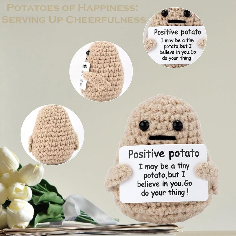 Aputue Crochet Dolls, Handmade Potato Sunflower Plush Decor, Cute Gift for Women Friends, Perfect Home Office Desk Decoration for Birthday - Image 2