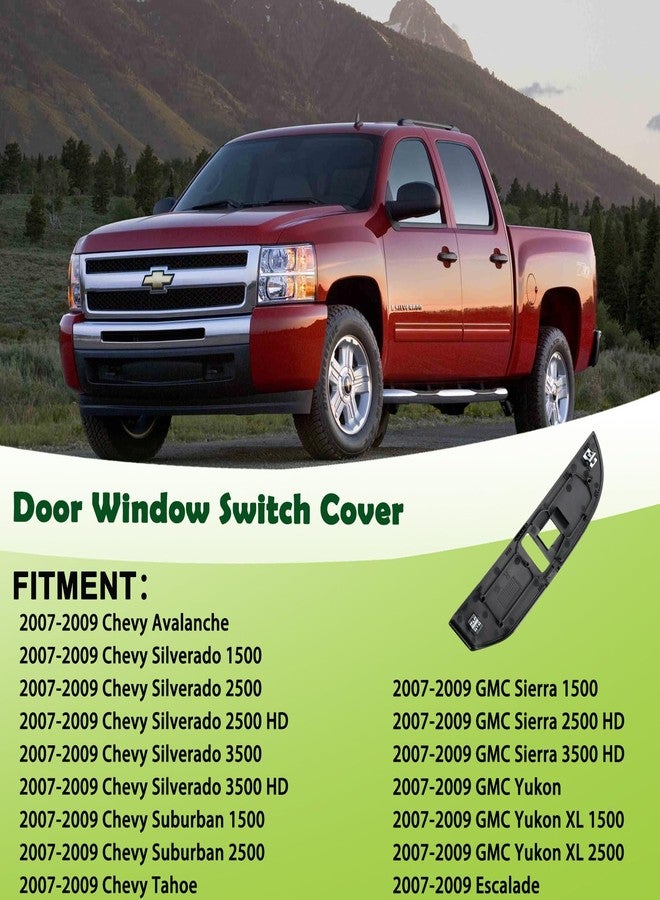 omoZone Window Switch Bezel Cover Front Right Passenger Side Compatible with 2007-2009 Chevrolet Chevy Suburban Silverado Tahoe Avalanche,GMC Yukon XL Replaces 15106538 Door Switch Panel Trim - Image 3
