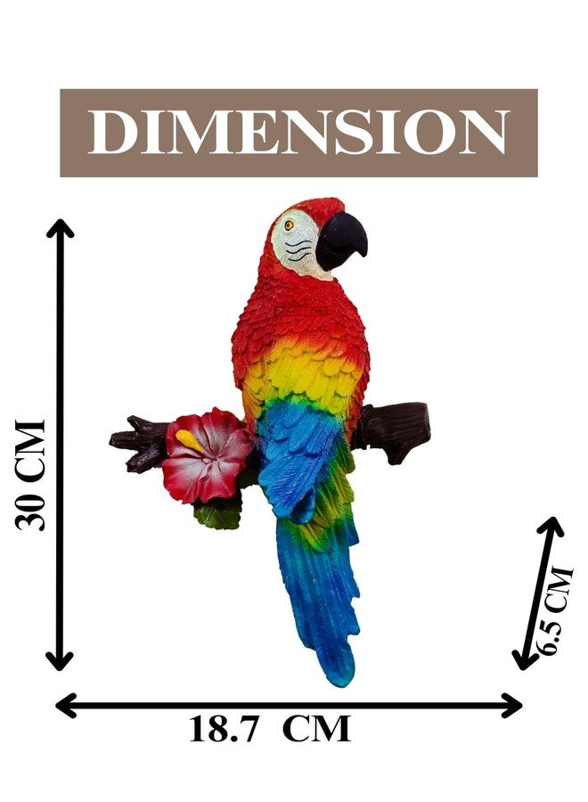GIFTCITY Decorative Parrot Wall Hanging, Colourful Macaw Design, 30 cm x 18.7 cm - Image 2
