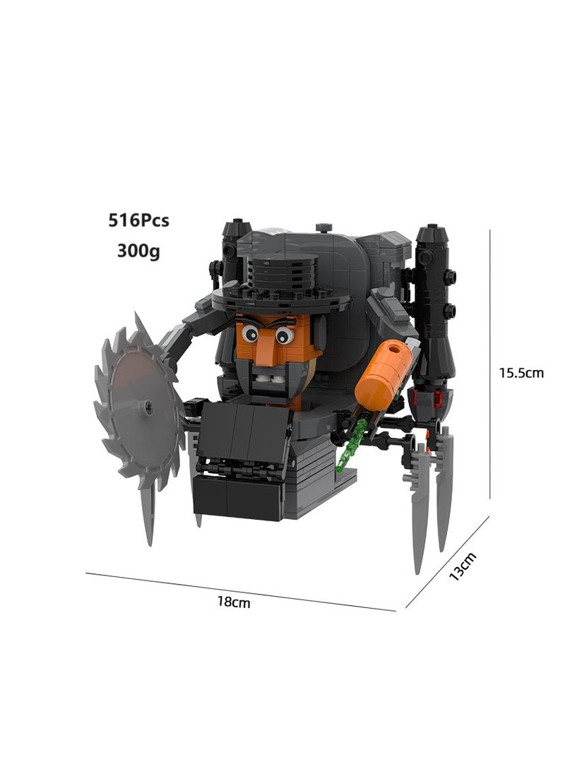 General Skibidi Toilet Man Toy Building Blocks 516 Pcs Upgrade Mafia Toilet Man Toy Ideas Toys Battle Horror Game Model Ideas Toys Gifts for Adult & Kids  - Image 1