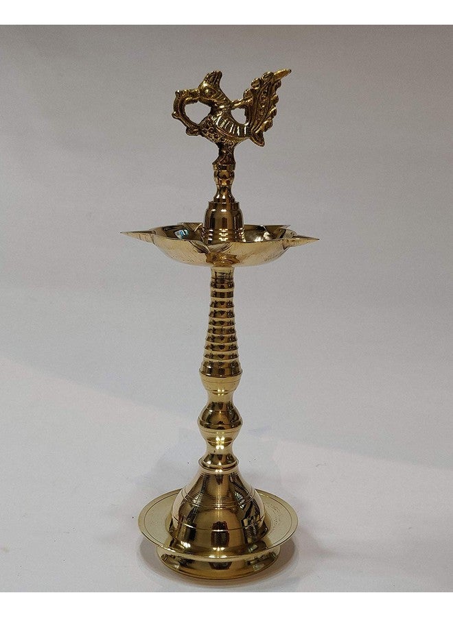 Collectible India Brass Peacock Mahabharat Diya Oil Lamp (Golden, 10.5 X 3.5 Inches ) - Image 5