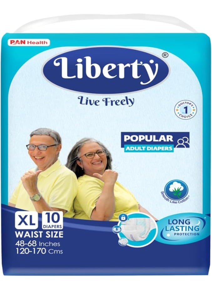 Liberty حفاضات ليبرتي للكبار، حجم كبير جداً (10 قطع) (120-170 سم || 48-68 بوصة) - Image 3