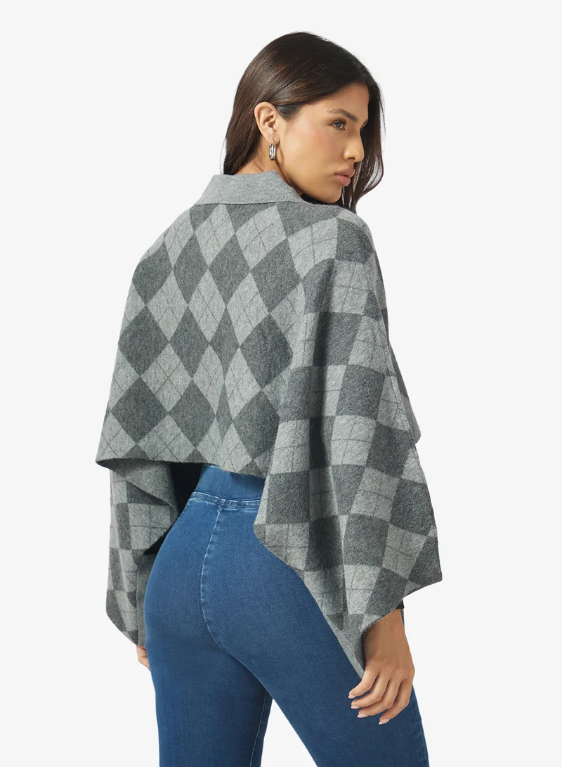 Vero Moda Dion Polo Neck Cape Sleeve Pullover Sweater