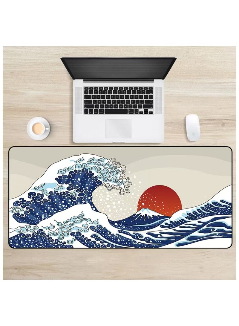 Captaintech Large Topographic Gaming Mouse Pad – 800x300x3mm Extended Non-Slip Mat with Stitched Edges & Water-Resistant Surface - Image 2