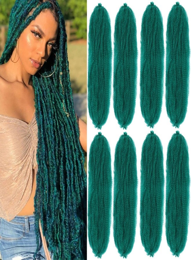 Vomella Springy Afro Twist Hair 8 Packs Marley Twist Braiding Hair Pre Separated Spring Twist Hair for Faux Locs Crochet Hair Kinky Twist for Braiding Synthetic Hair Extensions (green#, 24inch(Pack of 8) - Image 1