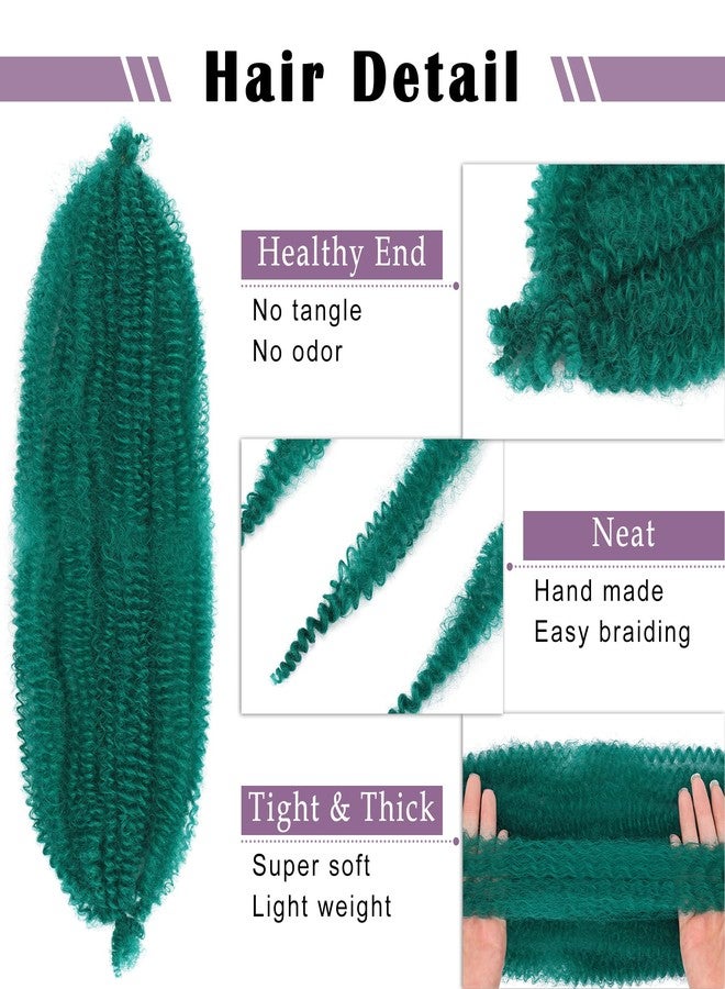 Vomella Springy Afro Twist Hair 8 Packs Marley Twist Braiding Hair Pre Separated Spring Twist Hair for Faux Locs Crochet Hair Kinky Twist for Braiding Synthetic Hair Extensions (green#, 24inch(Pack of 8) - Image 3