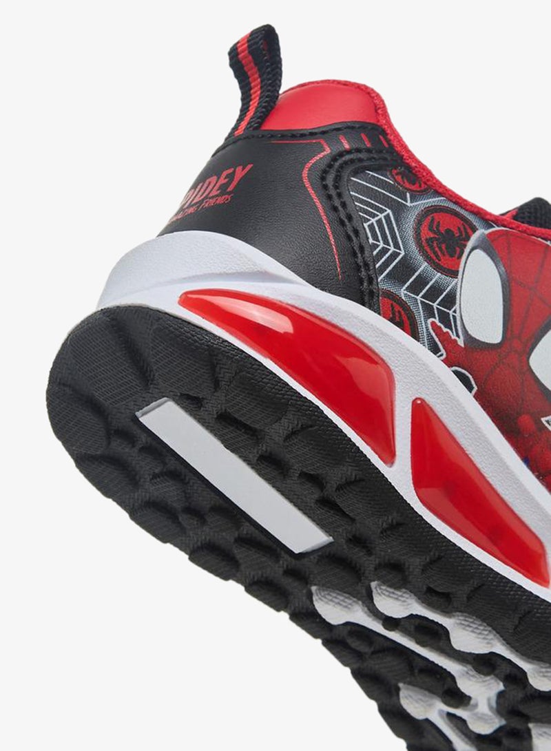 MARVEL Boys Spider-Man Print Hook & Loop Light-Up Sneakers - Image 5