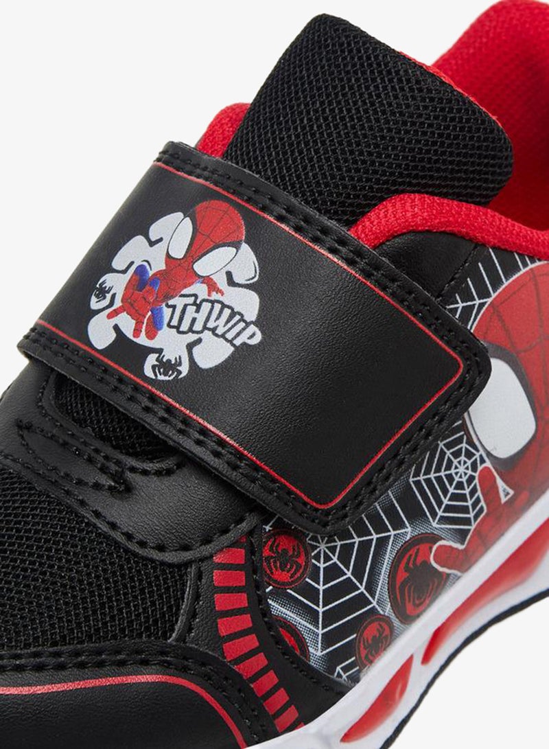 MARVEL Boys Spider-Man Print Hook & Loop Light-Up Sneakers - Image 4