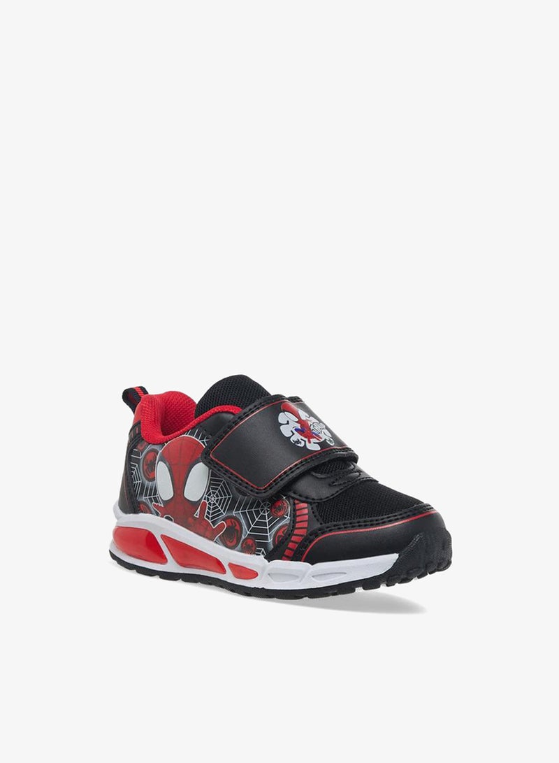 MARVEL Boys Spider-Man Print Hook & Loop Light-Up Sneakers - Image 1