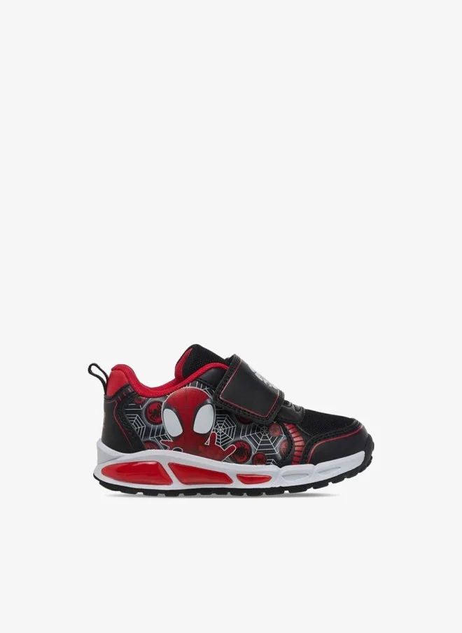 MARVEL Boys Spider-Man Print Hook & Loop Light-Up Sneakers