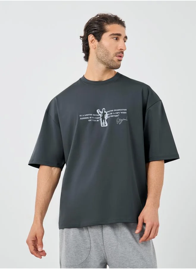 Styli Styli Graphic Print Round Neck Oversized T-Shirt