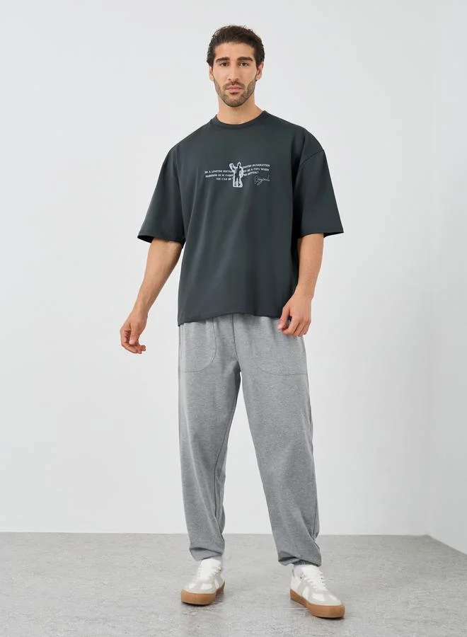 Styli Styli Graphic Print Round Neck Oversized T-Shirt