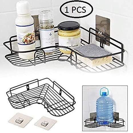 PRIVERA Stainless Steel Bathroom Corner Shelf Organizer Storage Hanging Shower Caddy Rack (Black) - Image 2