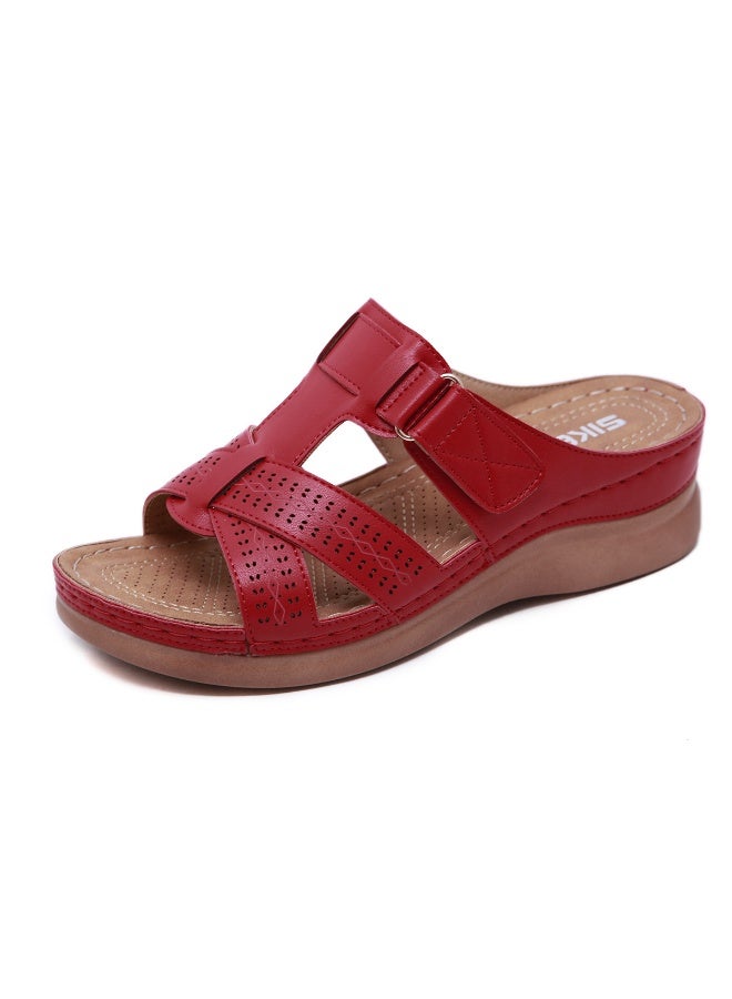 NIBEMINENT Summer Women Wedge Sandals Premium Open Toe Sandals Vintage Anti-slip Casual Female  Retro Shoes - Image 1