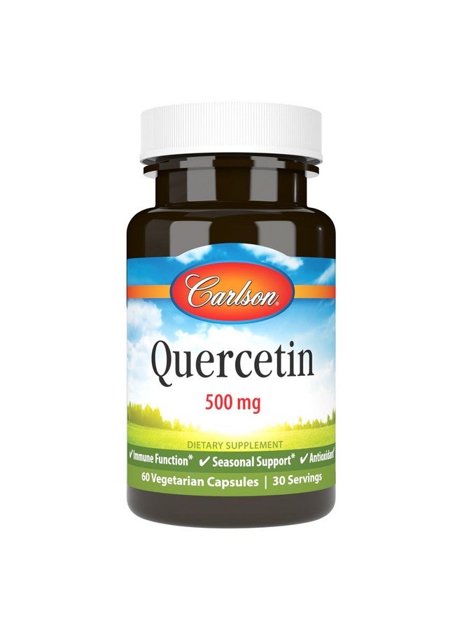 Carlson - Quercetin, 500 mg, Seasonal Support, Skin Health, Optimal Wellness, 60 Vegetarian Capsules - Image 1