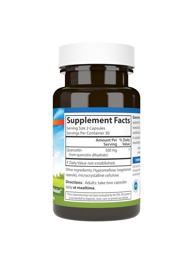 Carlson - Quercetin, 500 mg, Seasonal Support, Skin Health, Optimal Wellness, 60 Vegetarian Capsules - Image 2
