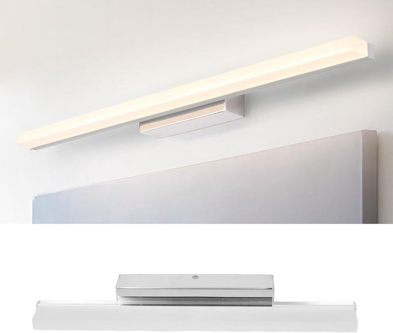 شريط إضاءة زونيت LED للمرآة، بدرجة حرارة لونية 3000K/4000K/6000K، مصباح مرآة مكياج من الألومنيوم والأكريليك للحمام، طاولة الزينة، غرفة النوم (فضي، 15.7 بوصة، توصيل مباشر) - Image 4