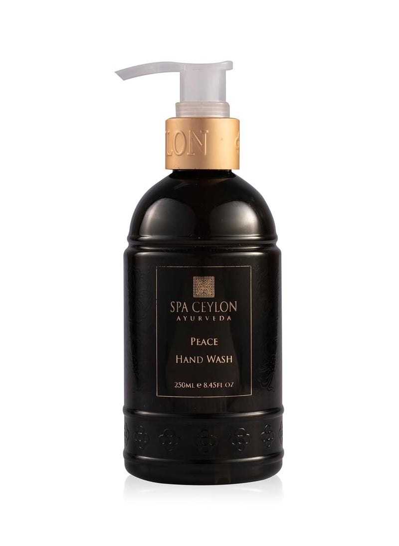 spa ceylon SPA CEYLON Peace Hand Wash | Gentle Hand Wash | Hydrates & Cleanses | Liquid Hand Soap | Aromatic Fragrance of Peppermint, Lemon, Lemongrass | 250ml 