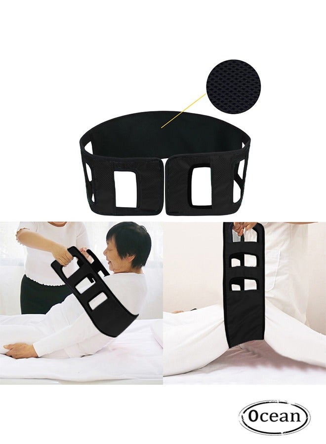 جي أس لوحة النقل المريض أداة رفع الحزام نقل النقل إعاقة التحول رعاية المريض سلامة التنقل معدات المساعدة (أسود) - Image 1