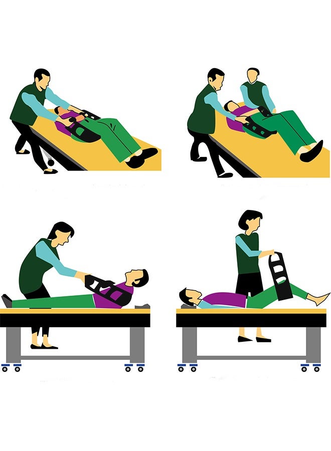 جي أس لوحة النقل المريض أداة رفع الحزام نقل النقل إعاقة التحول رعاية المريض سلامة التنقل معدات المساعدة (أسود) - Image 2