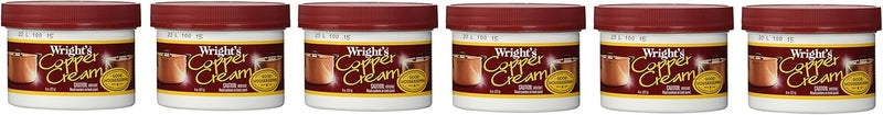 Wright's Copper and Brass Cream Cleaner - 6 Pack of 8 Ounce Jars for Gentle Tarnish Removal - Image 1