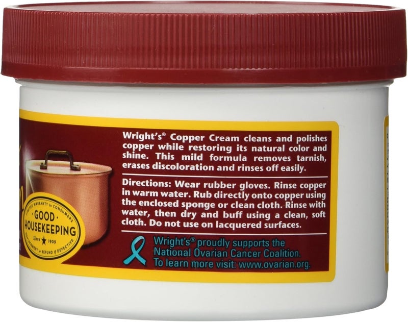 Wright's Copper and Brass Cream Cleaner - 6 Pack of 8 Ounce Jars for Gentle Tarnish Removal - Image 2