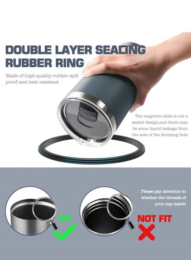 CMGTYYD. طقم غطاء بديل لكوبين يناسب أكواب زجاجية سعة 20 أونصة (يشمل ماصّة) تصميم مقاوم للرذاذ ومانع للتسرب ومتين وسهل التنظيف ومناسب لجميع الأكواب - Image 4