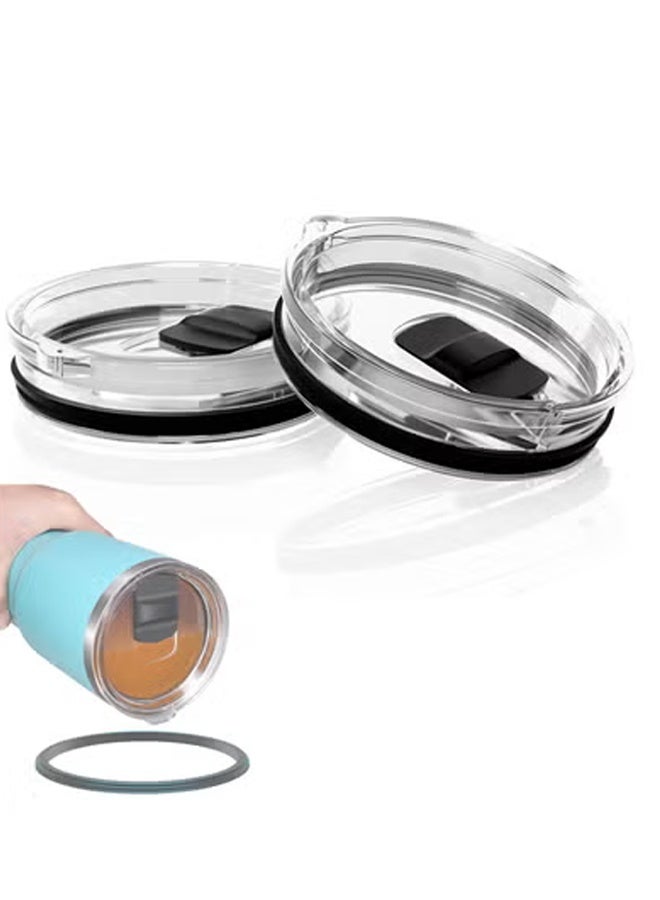 CMGTYYD. طقم غطاء بديل لكوبين يناسب أكواب زجاجية سعة 20 أونصة (يشمل ماصّة) تصميم مقاوم للرذاذ ومانع للتسرب ومتين وسهل التنظيف ومناسب لجميع الأكواب - Image 1