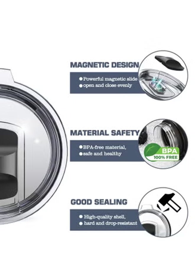 CMGTYYD. طقم غطاء بديل لكوبين يناسب أكواب زجاجية سعة 20 أونصة (يشمل ماصّة) تصميم مقاوم للرذاذ ومانع للتسرب ومتين وسهل التنظيف ومناسب لجميع الأكواب - Image 5