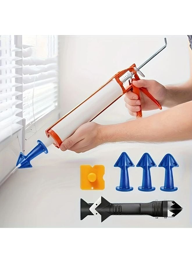 9pcs Multi Functional Caulking Tool Kit Adjustable Sealant Nozzle Grout Scraper - Image 5