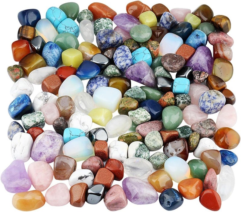 mookaitedecor 1lb Tumbled Stones Polished Crystals Healing, Reiki, Chakra & Wicca,Assorted Stones