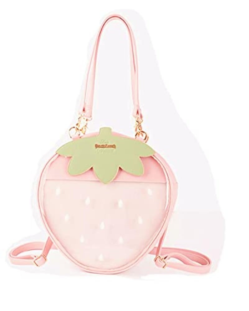 TAMMYFLYFLY Ita Bag Strawberry Fruit Shoulder Bag Satchel Backpack Casual Daypack-Kawaii DIY Cosplay Strawberry Daypack (Pink) - Image 4